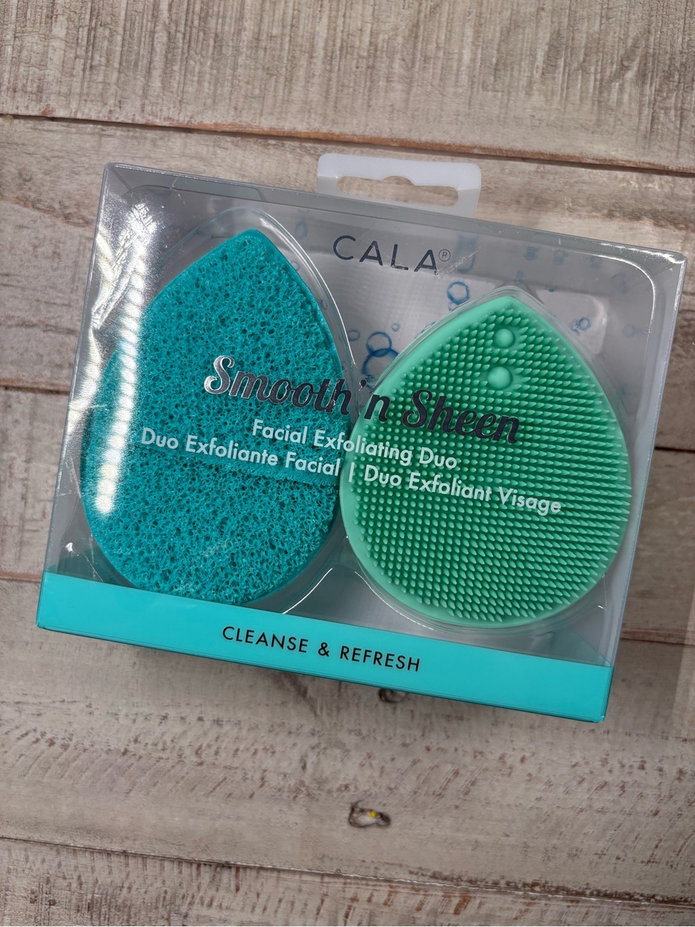 New! Cala Smooth and Sheen Facial Exfoliating Duo- Cleanse and Refresh
